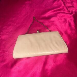 Vintage Nude Kiss Lock Clutch